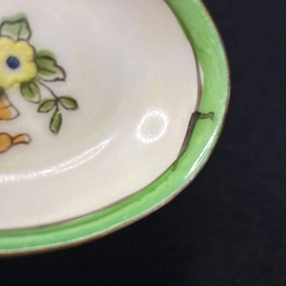 Antique Noritake Princess Handpainted Art Deco Celery Dish Salt Cellar Set Japan